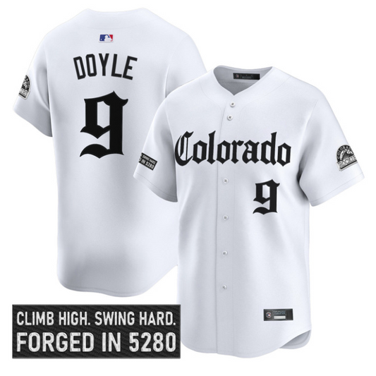 Brenton Doyle Jersey #9 Colorado Rockies Gothic Mile High Shadows Edition White