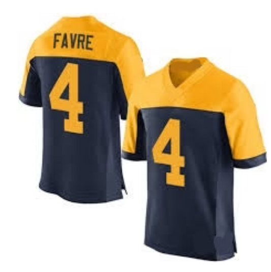Brett Favre Jersey Green Bay Packers Custom Throwback Football Blue and Gold