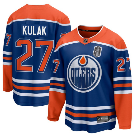 Brett Kulak 27 Edmonton Oilers 2025 Stanley Cup Final Home Breakaway Men Jersey Royal