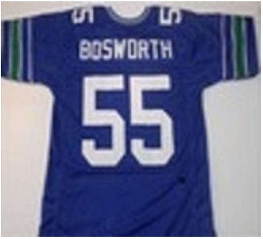 Brian Bosworth Jersey Seattle Seahawks Custom Throwback Football Blue