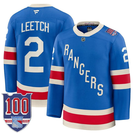 Brian Leetch Jersey #2 New York Rangers 1926 Throwback 100th Patch Stitched