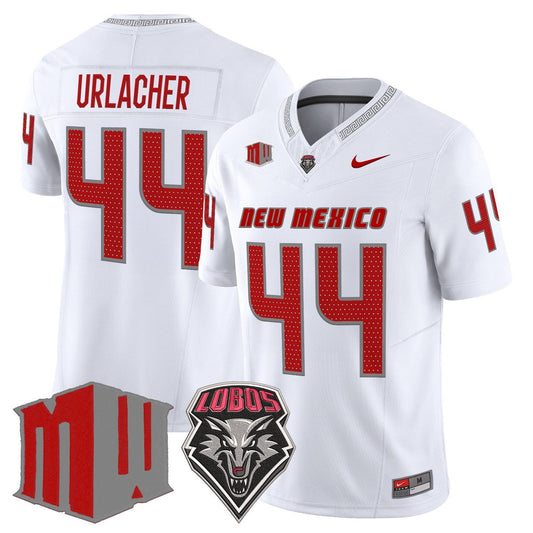 Brian Urlacher Jersey #44 New Mexico Lobos 2025 Vapor Limited Stitched White