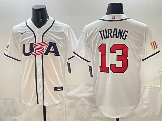 Brice Turang Jersey #13 USA Baseball 2026 World Baseball Classic Stitched White