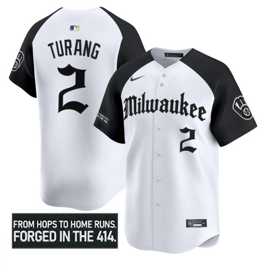 Brice Turang Jersey #2 Milwaukee Brewers Gothic 414 Shadows Edition Alternate