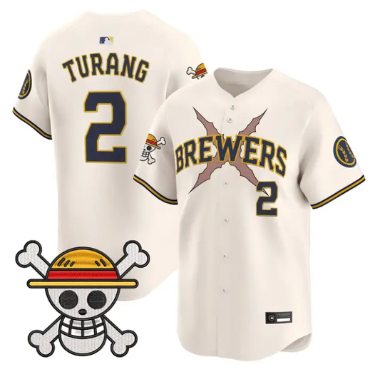 Brice Turang Jersey #2 Milwaukee Brewers One Piece Premier Stitched