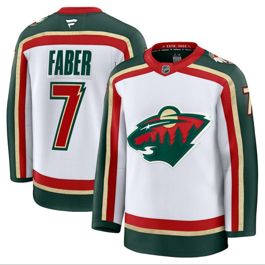 Brock Faber Jersey #7 Minnesota Wild 25th Anniversary 2026 Premium Stitched White