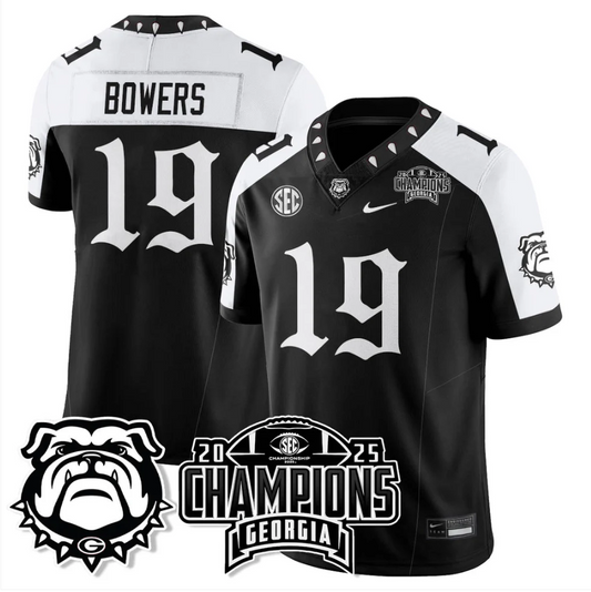 Brock Bowers Jersey #19 Georgia Bulldogs Gothic SEC Football Champions