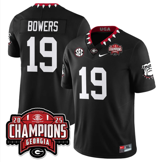 Brock Bowers Jersey #19 Georgia Bulldogs SEC Champions Patch Stitched
