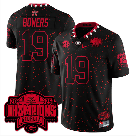 Brock Bowers Jersey #19 Georgia Bulldogs Stranger Things SEC Champions Stitched
