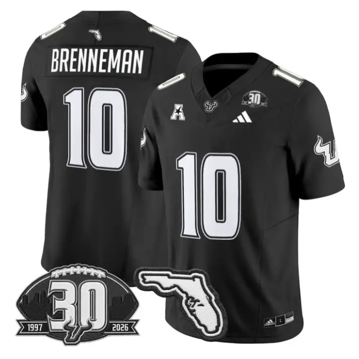 Brody Brenneman Jersey #10 South Florida Bulls 30th Patch Stitched