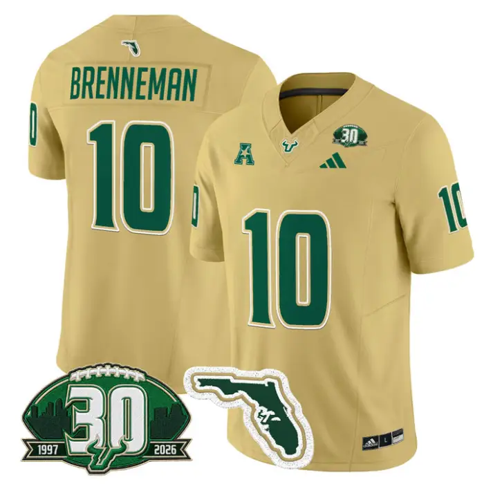 Brody Brenneman Jersey #10 South Florida Bulls 30th Patch Stitched