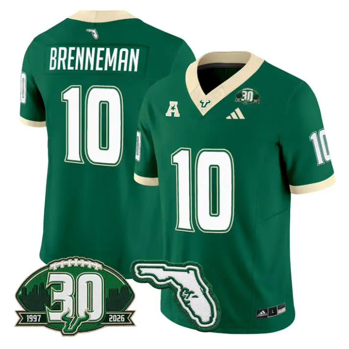 Brody Brenneman Jersey #10 South Florida Bulls 30th Patch Stitched