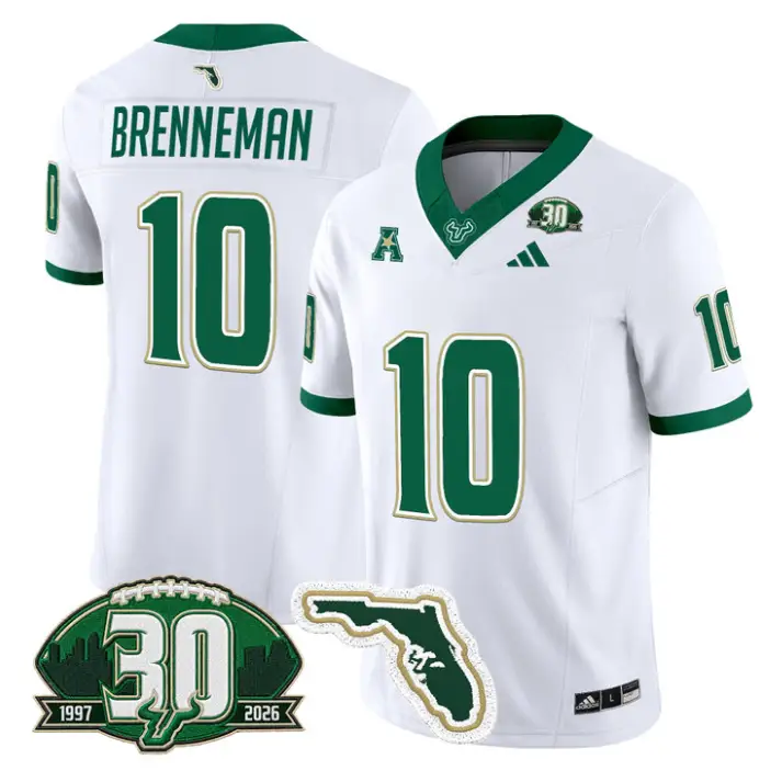 Brody Brenneman Jersey #10 South Florida Bulls 30th Patch Stitched
