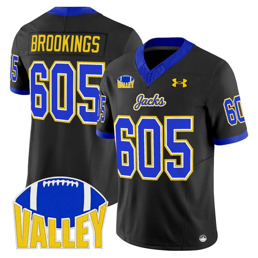 Brookings Jersey #605 South Dakota State Jackrabbits 2025 Stitched Black