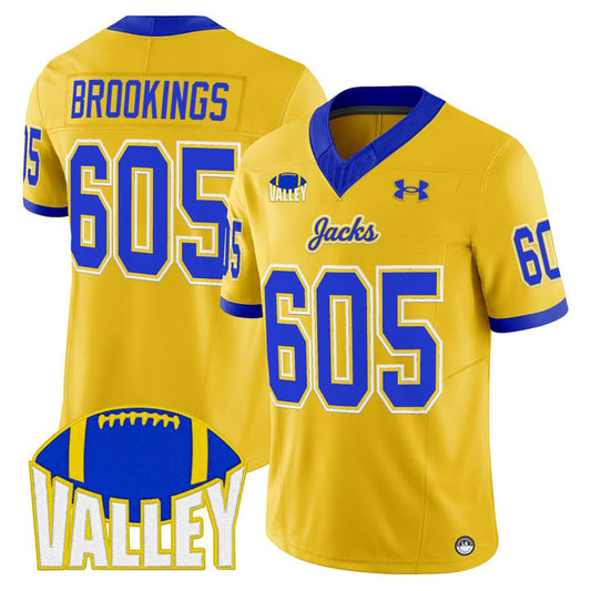 Brookings Jersey #605 South Dakota State Jackrabbits 2025 Stitched Gold