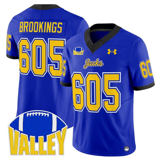 Brookings Jersey #605 South Dakota State Jackrabbits 2025 Stitched Blue