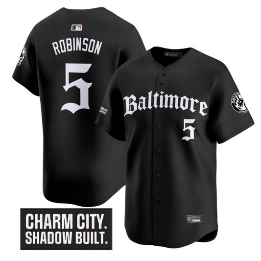 Brooks Robinson Jersey #5 Baltimore Orioles Gothic Harbor Edition Black