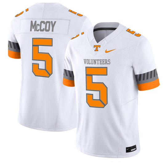 Bru McCoy Jersey #5 Tennessee Vols 2025 Smokey Grey Series Stitched White