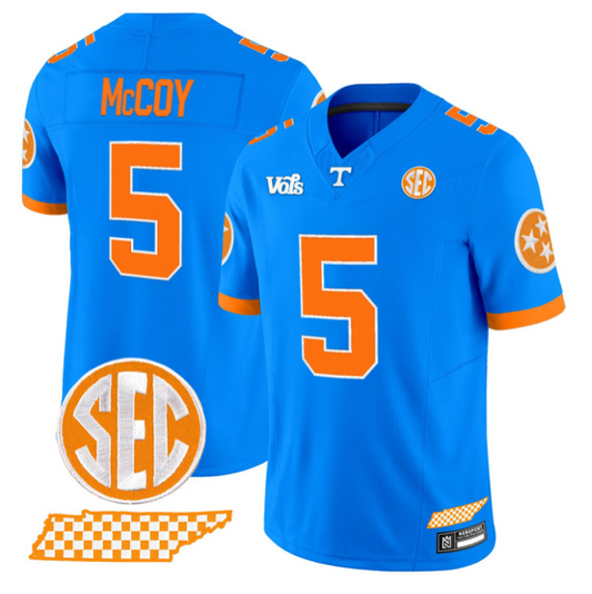 Bru McCoy Jersey #5 Tennessee Volunteers Blue Blaze Edition Stitched