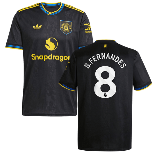 Bruno Fernandes 8 Manchester United 2025-26 Third Match Jersey – Black