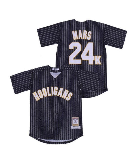 Bruno Mars Hooligans 24K Baseball Jersey Black