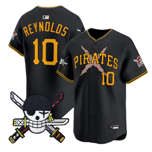 Bryan Reynolds Jersey #10 Pittsburgh Pirates One Piece Zoro Patch Stitched