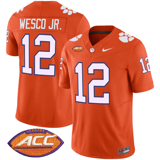 Bryant Wesco Jr Jersey #12 Clemson Tigers 2025 Vapor Limited Stitched Orange