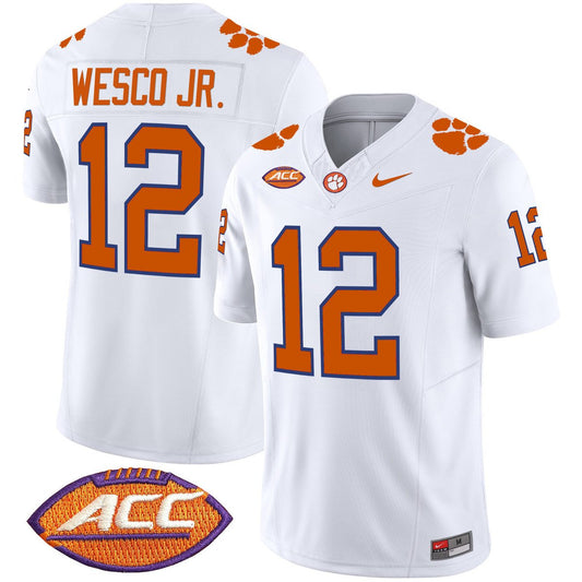 Bryant Wesco Jr Jersey #12 Clemson Tigers 2025 Vapor Limited Stitched White