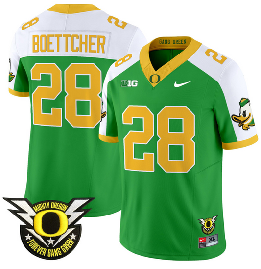 Bryce Boettcher Jersey #28 Oregon Duck Forever Gang Green Football Green Alternate