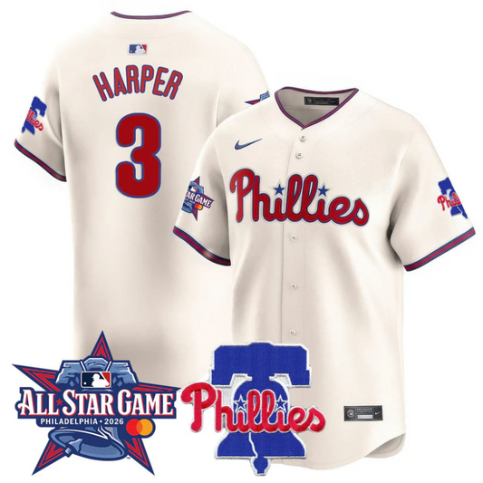 Bryce Harper Jersey #3 Philadelphia Phillies 2026 MLB All-Star Cream