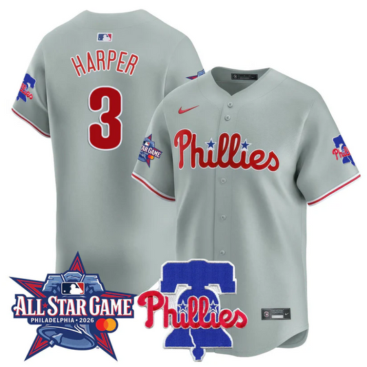 Bryce Harper Jersey #3 Philadelphia Phillies 2026 MLB All-Star Gray