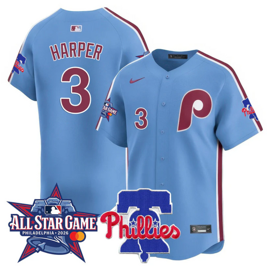 Bryce Harper Jersey #3 Philadelphia Phillies 2026 MLB All-Star Light Blue