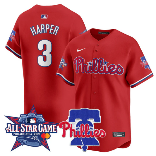 Bryce Harper Jersey #3 Philadelphia Phillies 2026 MLB All-Star Red