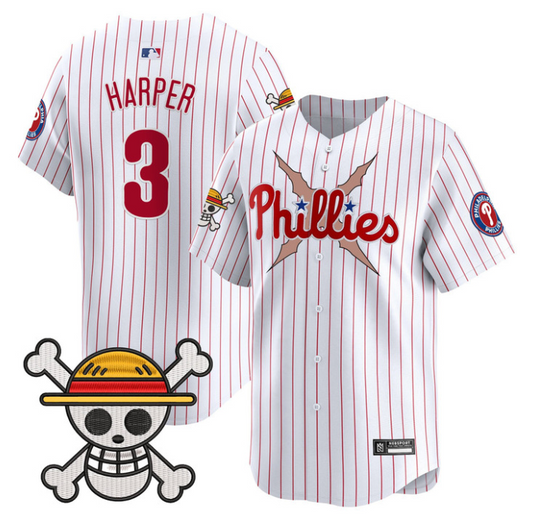 Bryce Harper Jersey #3 Philadelphia Phillies One Piece 2025 Stitched Stripes