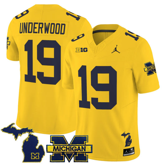 Bryce Underwood Jersey #19 Michigan Wolverines 2025 Stitched Maize