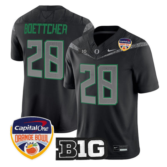 Bryce Boettcher Jersey #28 Oregon Ducks 2026 Orange Bowl Limited Stitched