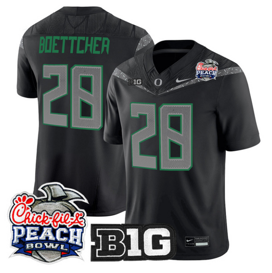 Bryce Boettcher Jersey #28 Oregon Ducks 2026 Peach Bowl Patch Stitched