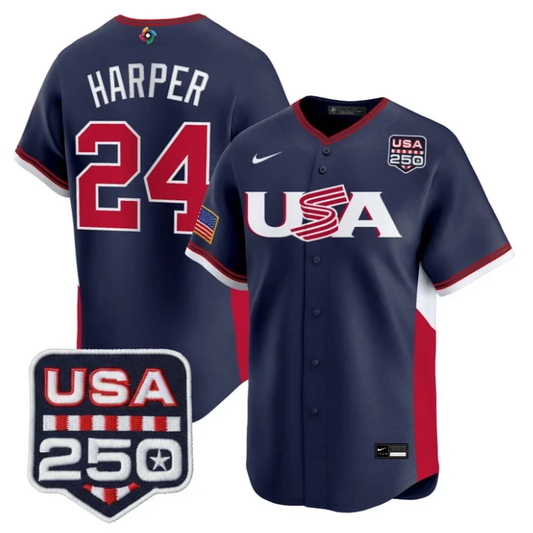 Bryce Harper Jersey #24 Team USA World Baseball Classic 250 USA 2026 Stitched