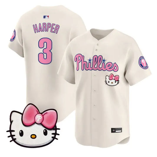 Bryce Harper Jersey #3 Philadelphia Phillies Hello Kitty Stitched