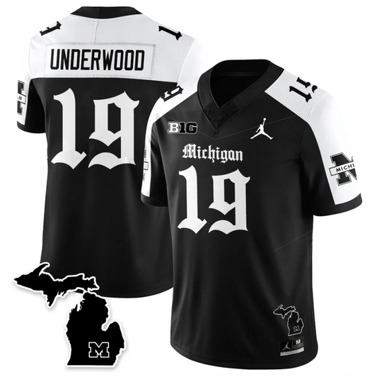 Bryce Underwood Jersey #19 Michigan Wolverines Gothic Vapor Stitched