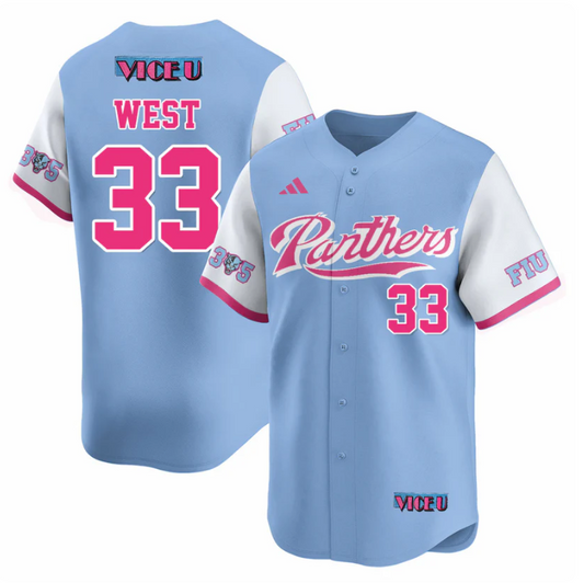 Brylan West Jersey #33 FIU Baseball 2025 Vice U Stitched Blue