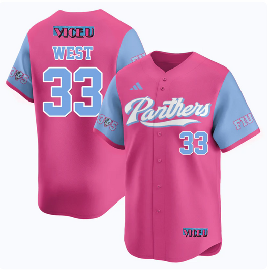 Brylan West Jersey #33 FIU Baseball 2025 Vice U Stitched Pink