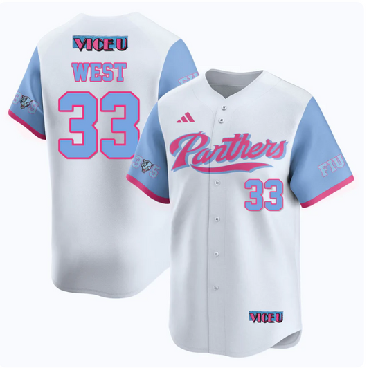 Brylan West Jersey #33 FIU Baseball 2025 Vice U Stitched White