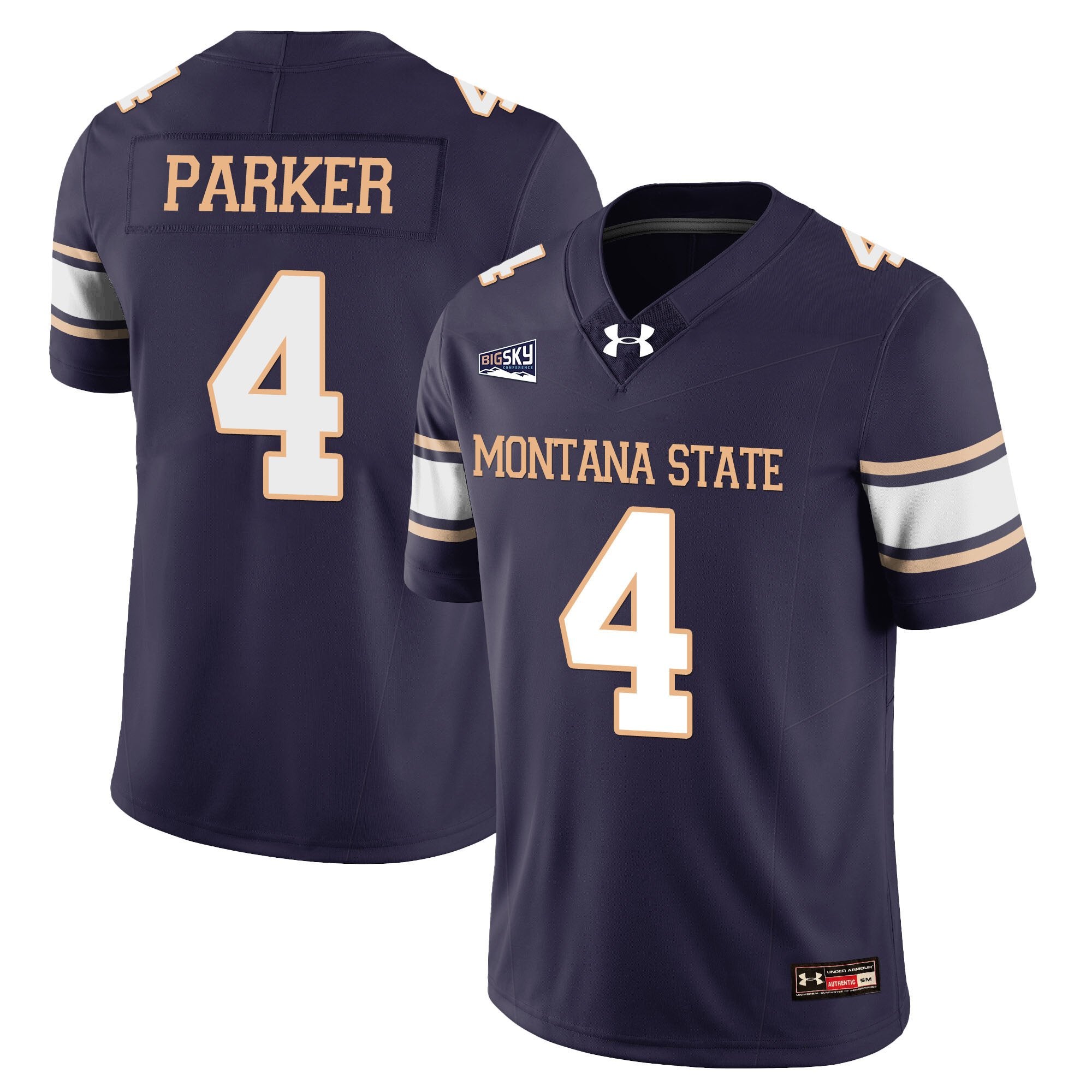 Bryson Parker Jersey #4 Montana State Bobcat Football 2025 Stitched Navy
