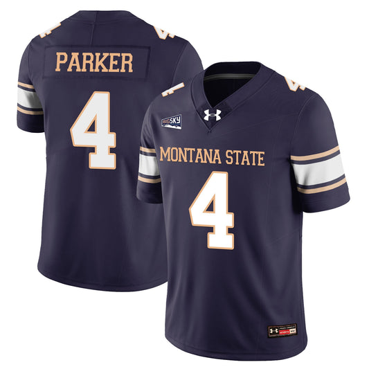 Bryson Parker Jersey #4 Montana State Bobcat Football 2025 Stitched Navy