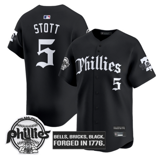 Bryson Stott Jersey #5 Philadelphia Phillies Gothic Liberty Edition Black