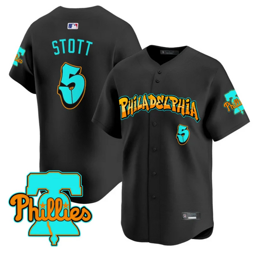 Bryson Stott Jersey #5 Philadelphia Phillies Graffiti Broad Street Edition Black