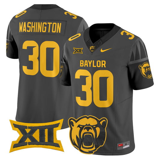 Bryson Washington Jersey #30 Baylor Bears 2025 V2 Vapor Stitched Black