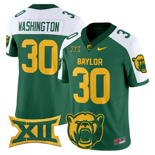 Bryson Washington Jersey #30 Baylor Bears 2025 V2 Vapor Stitched Green Alternatae