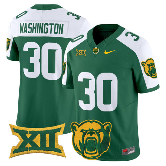 Bryson Washington Jersey #30 Baylor Bears 2025 Vapor Stitched Green Alternate